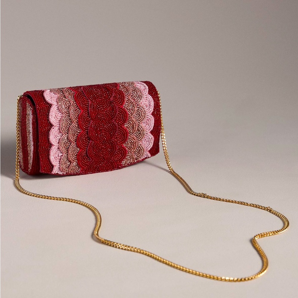NWT petal clutch beaded bag